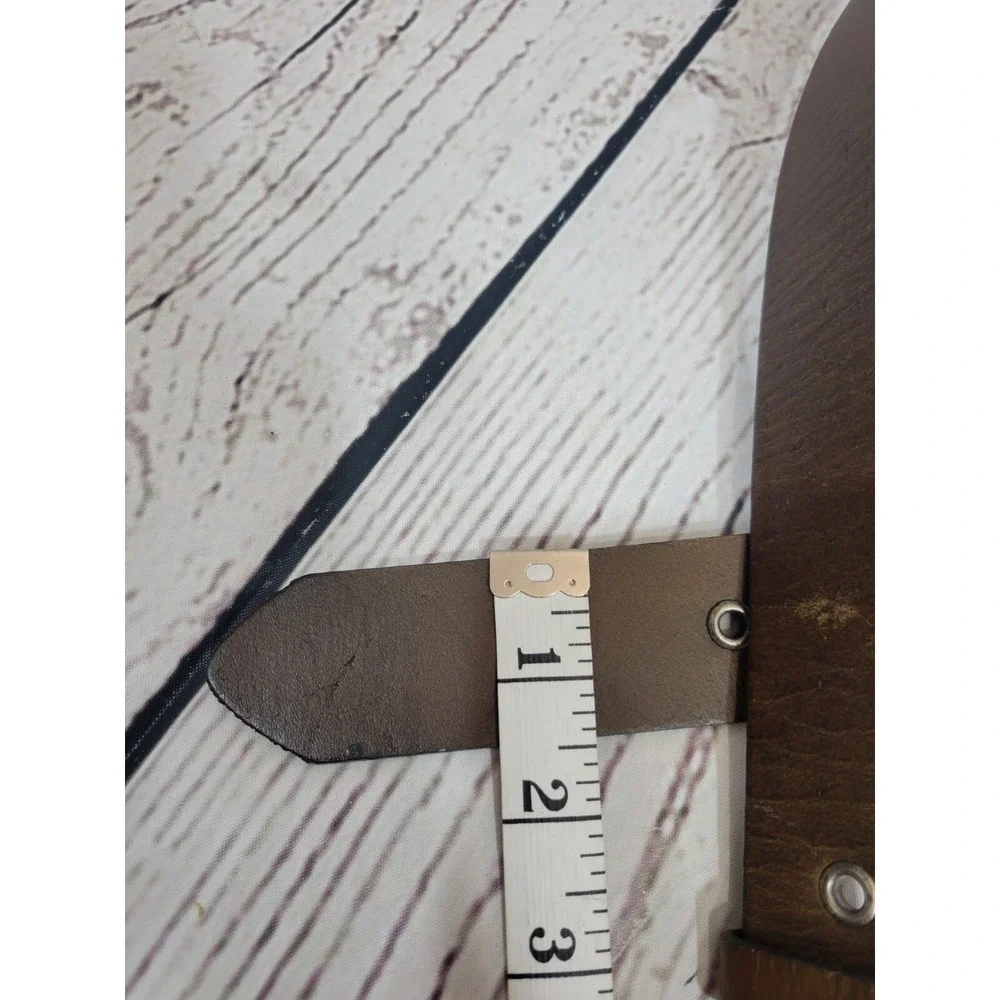 Leather Belt Vintage Boho Western Grommet Distressed Buffalo Brown Small